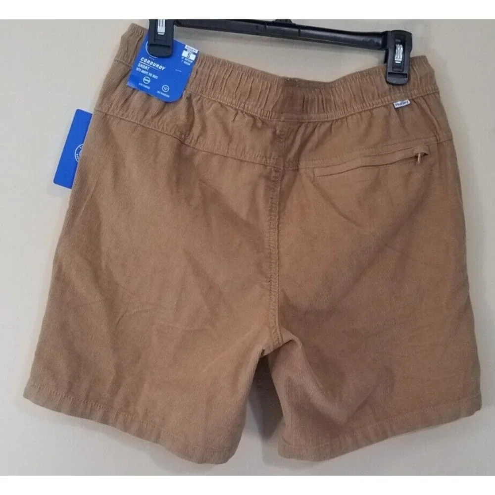 HURLEY Corduroy Drawstring Shorts Men Small Pull-on Regular Fit Tan‎ Brown NEW